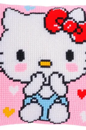 Kit Punto Croce Cuscino - Hello Kitty. Pink Kiss - Vervaco Compra Oggi Stesso
