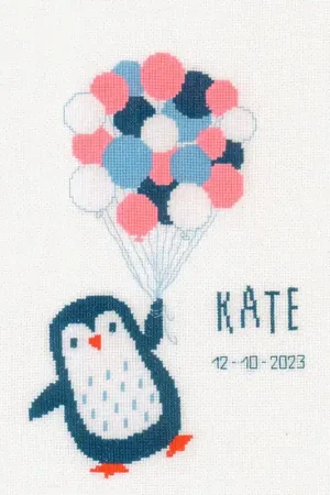 Compra Oggi Stesso Kit a Punto Croce - Pinguino Benvenuta di Nascita - Vervaco
