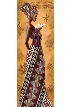 Kit di ricamo con perline - Donna africana con giglio - Nova Sloboda Bestseller