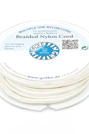 Di Tendenza Fil de jade / Fil nylon tressé européen Griffin 1.5 mm Cream x20m