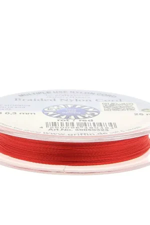 Bestseller Fil de jade / Fil nylon tressé européen Griffin 0.3 à 0.5 mm Red x25m