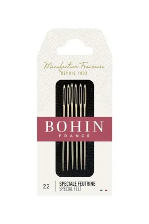 Ultima Occasione Bohin, Aghi Speciali per Feltro n. 22, 6 pz.