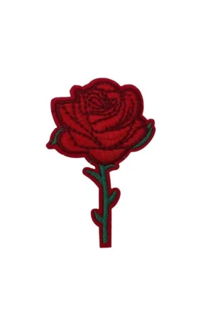 Affare Applicazione Termoadesiva Patch Ricamo Filo Lucido Rosa Rosso 7,5x5 Cm