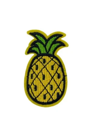 Applicazione Patch Termoadesiva Ricamo Ananas 3,5x6 Cm Ultimissimo Modello