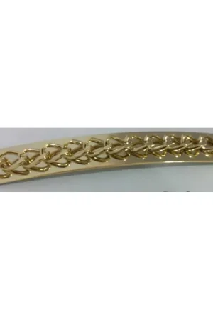 Nuova Collezione Applicazione da cucire rettangolare a pressione oro 13x2 cm