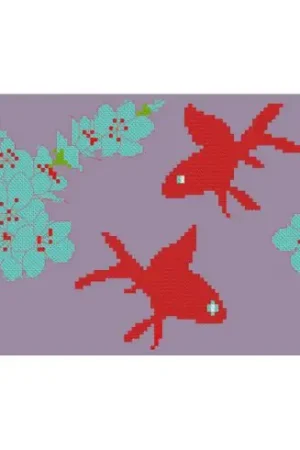 Saldi kit ricamo a punto croce - Pesci volanti - Points de repère