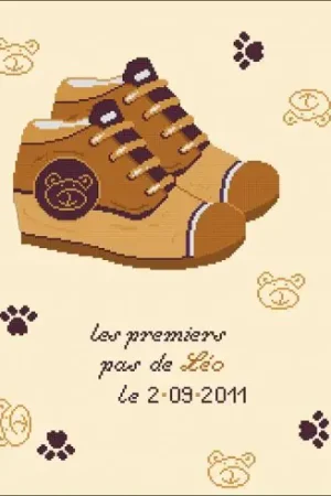 Quantità Limitata kit ricamo a punto croce - Primi passi boy - Points de repère