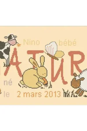 Compra Online kit ricamo a punto croce - Bebe natura - Points de repère