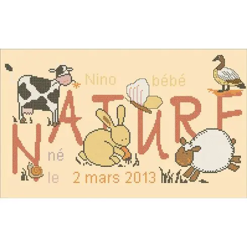 Compra Online kit ricamo a punto croce - Bebe natura - Points de repère