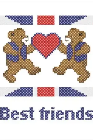 kit ricamo a punto croce - Migliori amici - Points de repère Offerta