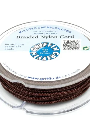 Fil de jade / Fil nylon tressé européen Griffin 1 mm Dark Brown x25m Offerta Limitata