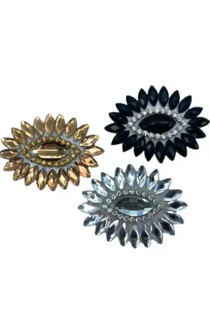 Offerta Del Giorno Applicazione Patch Termoadesiva Fiore Petali Pietre Strass 70x55 Mm