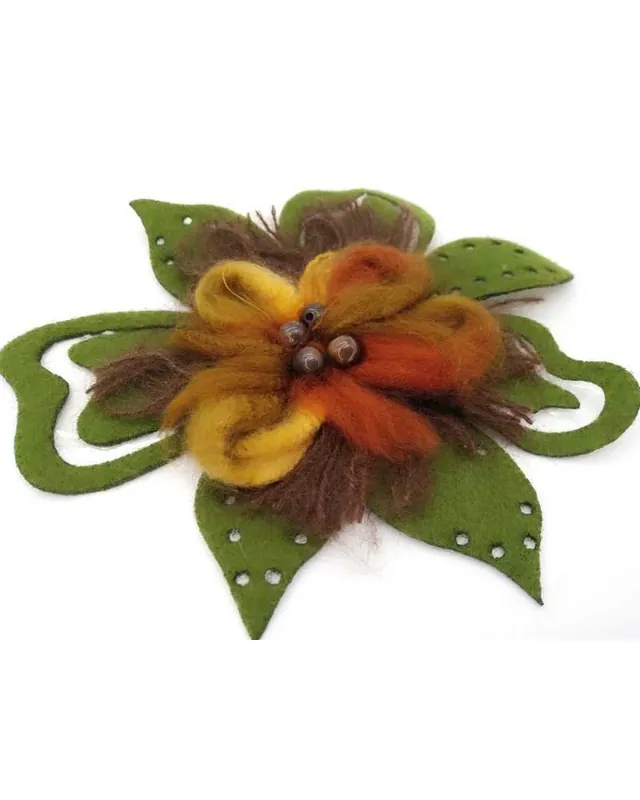 Applicazione Termoadesiva Patch Panno Intagliato Fiore Perle 16x14 Cm Ultima Occasione