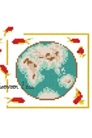 kit ricamo a punto croce - Risparmiare l'acqua - Aux 4 points du monde Miglior Prezzo