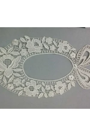 Bestseller Applicazione Ovale Macramè Fiocco bianco da cucire