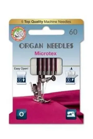 Aghi Microtex da 60 per Macchina da Cucire, EcoPack da 5 Aghi Nuovo Arrivo