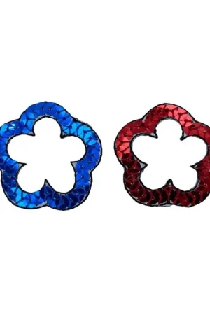 Offerta Limitata Applicazione Termoadesiva Patch Fiore Paillettes 4 Cm