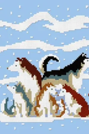 Compra Adesso kit ricamo a punto croce - Gli Huskies - Carré d'as