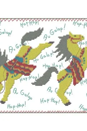 kit ricamo a punto croce - Al galoppo - Carré d'as Pagamento Sicuro