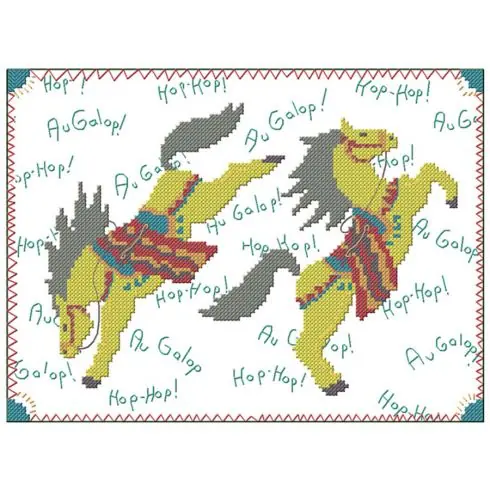 kit ricamo a punto croce - Al galoppo - Carré d'as Pagamento Sicuro
