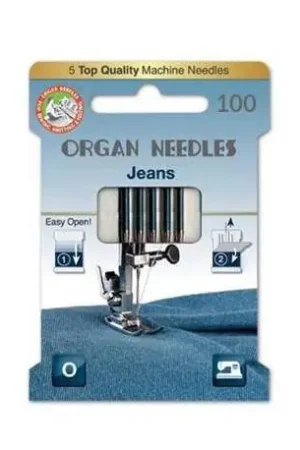 Aghi Jeans da 100 per Macchina da Cucire, EcoPack da 5 Aghi Nuovo Arrivo