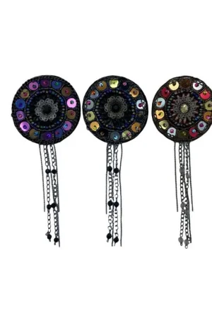 Non Perdere Applicazione termoadesiva con catenella paillettes perline e pietre 7x17 cm