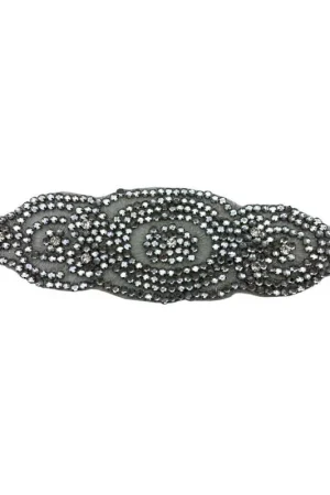 Applicazione Termoadesiva Argento con Strass Incastonati Offerta Lampo