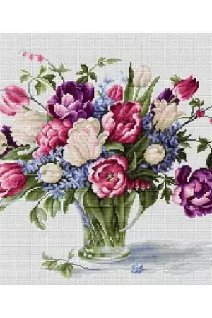 kit ricamo a punto croce - Tulipani - Luca-S A Buon Prezzo