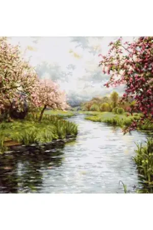 kit ricamo a punto croce - Paesaggio primaverile - Luca-S Offerta Lampo