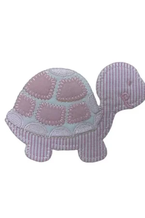 Applicazione Termoadesiva Ricamo Velluto Patch Tartaruga Tessuto Riga Cotone 7x10 Cm Popolare