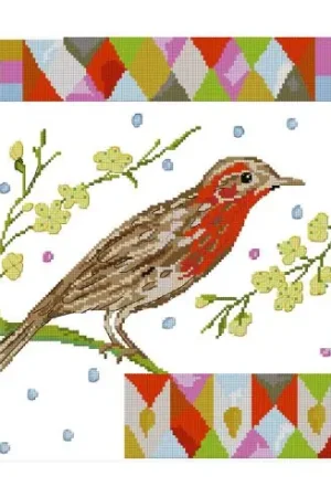 kit ricamo a punto croce - Pipit a gola rossa - Luc Créations Acquista Ora