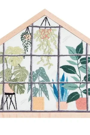 Kit da Ricamo Casa in Legno - Giungla Urbana - Rico Design Offerta Del Giorno