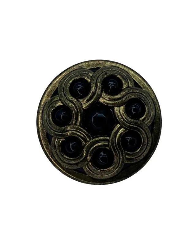 Bottone Metallo Ottone Oro Antico Perlina Nero Bombato Asola Plastica 18 Mm Prezzo Conveniente