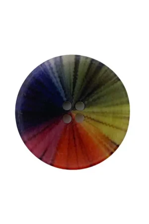 Non Perdere Bottone 4 Buchi Cocco Poliestere Arcobaleno Multicolore 23 Mm
