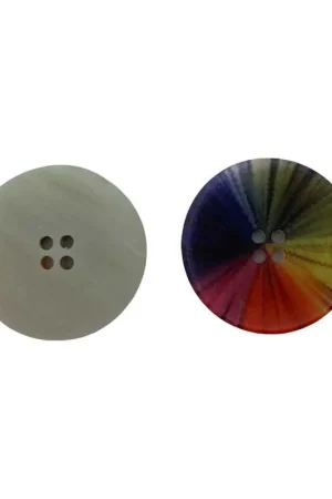 Offerta Bottone Cocco Poliestere 4 Buchi Multicolore Arcobaleno Mis 18 Millimetri