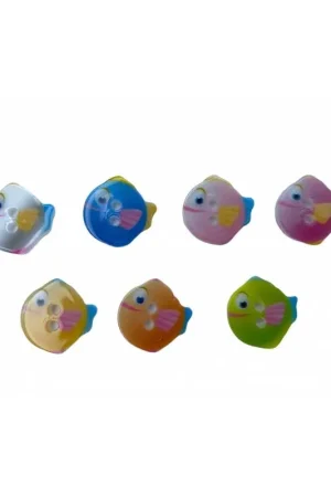 Bottoncino Piatto 2 Buchi Resina Pesciolino Colorati Abbigliamento Mm 15 A Buon Prezzo