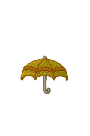 Applicazione Ombrello Giallo Toppa Patch Termoadesiva Tessuto Ricamato 40x35 Mm Offerta Lampo