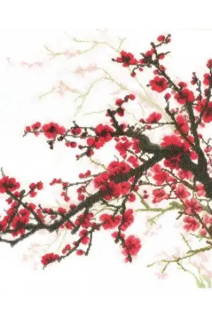 Novità Kit per ricamo a punto croce con perline - Ramo di ciliegio orientale - Charivna Mit