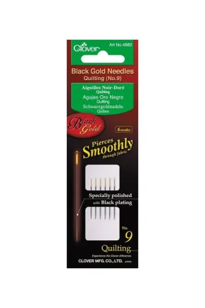 Clover, Aghi Neri Per Quilting n°9 - 6 pz Vendita Finale