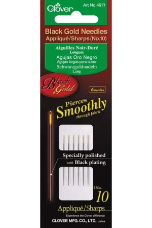 Clover, Aghi Neri Per Applique n° 10 - 6 pz Di Tendenza