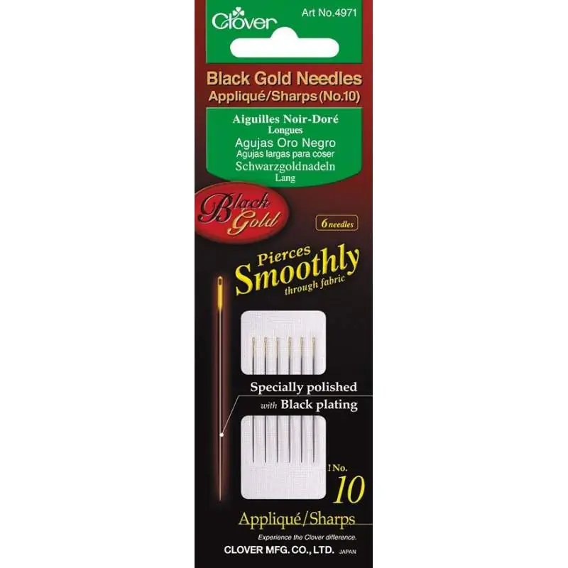 Clover, Aghi Neri Per Applique n° 10 - 6 pz Di Tendenza