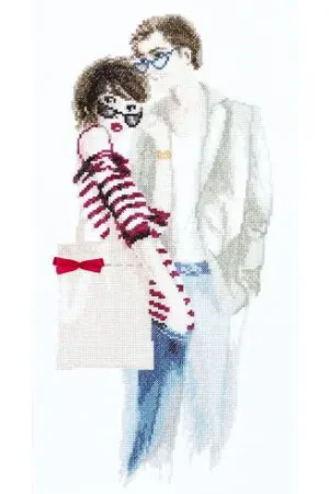 Kit per ricamo a punto croce con perline - Coppia intelligente - Charivna Mit Non Perdere