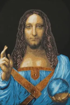 Kit per ricamo a punto croce con perline - Salvator Mundi dopo Leonardo da Vinci - Charivna Mit Compra Oggi Stesso