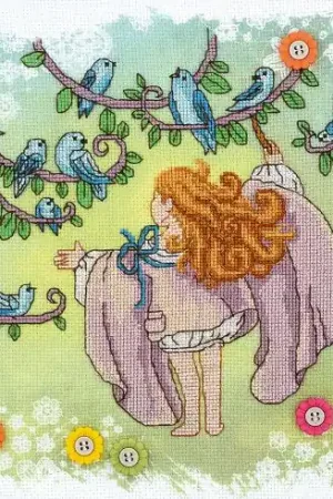 kit ricamo a punto croce - Angelo disubbidiente, angelo di primavera, - Charivna Mit Compra Online