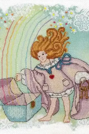 Kit per ricamo a punto croce con perline - Angelo disubbidiente - angelo del tesoro - Charivna Mit Sconto