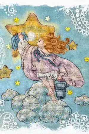 Kit per ricamo a punto croce con perline - Angelo disubbidiente, esprimere un desiderio - Charivna Mit Vendita Finale