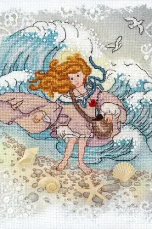 Kit per ricamo a punto croce con perline - Angelo disubbidiente, rumore dell'ondata - Charivna Mit Offerta Limitata