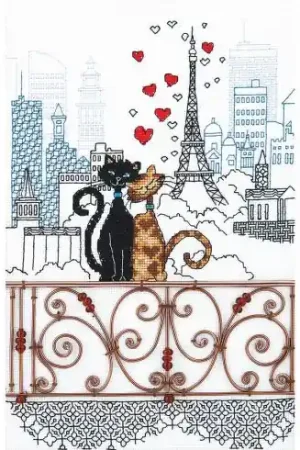 kit ricamo a punto croce - Cuscino da ricamare gli amorosi - Charivna Mit Prezzo Di Fabbrica