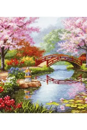 Compra Adesso kit ricamo a punto croce - Giardino giapponese - Dimensions
