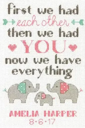 Spedito Oggi kit ricamo a punto croce - Registro di nascita famiglia - Dimensions